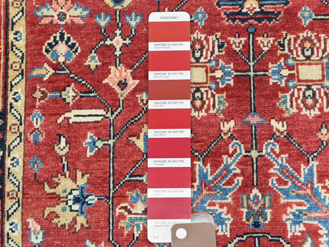 3'10" x 6'0" New Hand Knotted Red Wool Rectangle Oriental Rug - MOA10285008