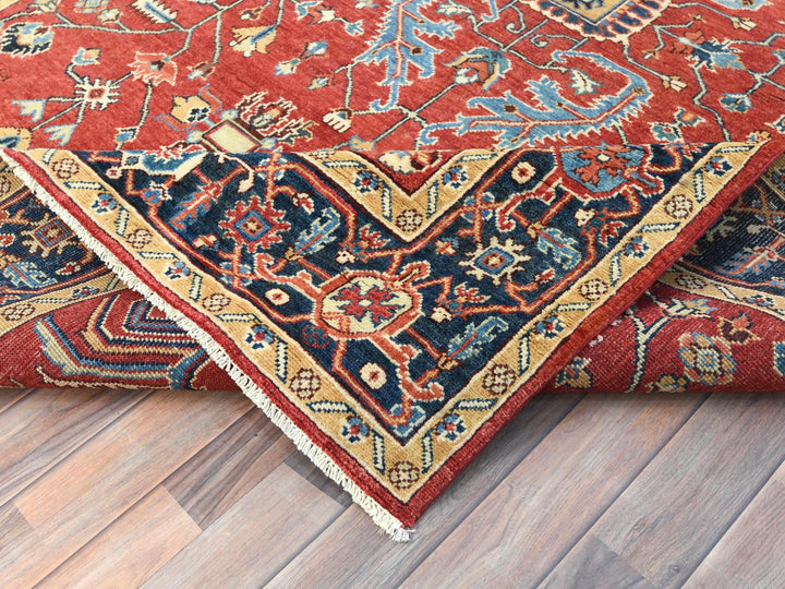 6'1" x 9'1" New Hand Knotted Red Wool Rectangle Oriental Rug - MOA10285022