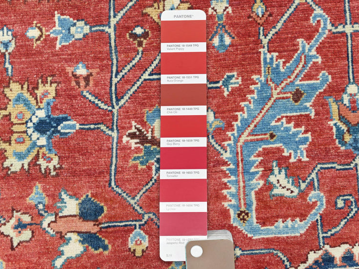 6'1" x 9'1" New Hand Knotted Red Wool Rectangle Oriental Rug - MOA10285022