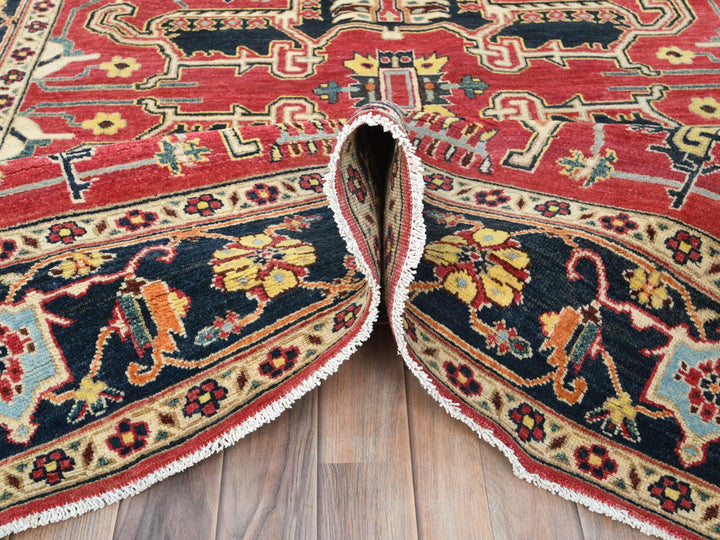 6'1" x 9'2" New Hand Knotted Red Wool Rectangle Oriental Rug - MOA10285023