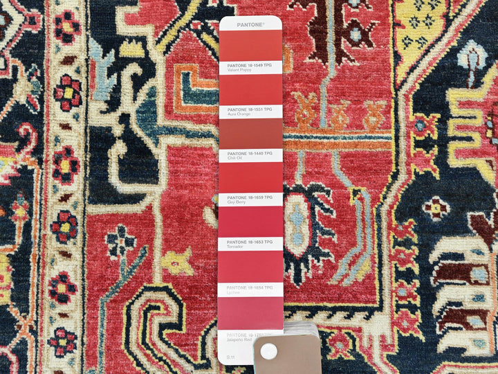 6'1" x 9'2" New Hand Knotted Red Wool Rectangle Oriental Rug - MOA10285023
