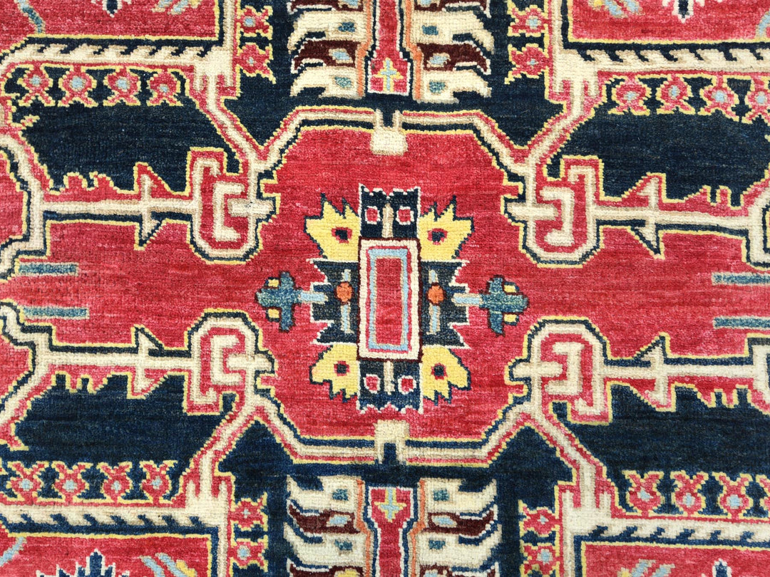 6'1" x 9'2" New Hand Knotted Red Wool Rectangle Oriental Rug - MOA10285023