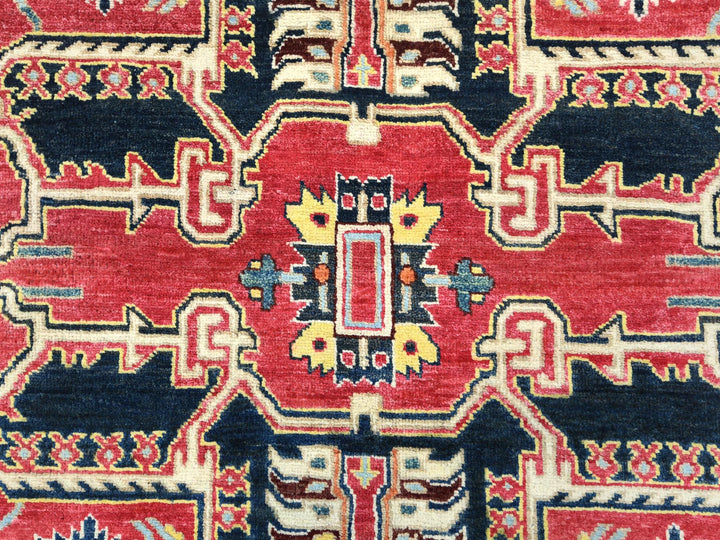 6'1" x 9'2" New Hand Knotted Red Wool Rectangle Oriental Rug - MOA10285023