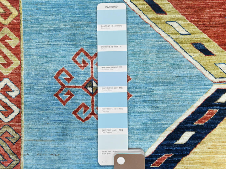 9'0" x 11'10" New Hand Knotted Blue Wool Rectangle Oriental Rug - MOA10285032