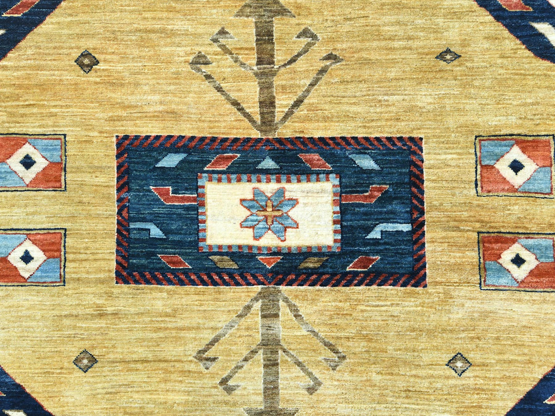 9'0" x 11'10" New Hand Knotted Blue Wool Rectangle Oriental Rug - MOA10285032