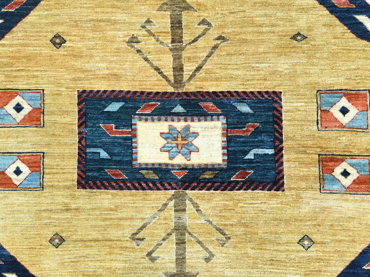 9'0" x 11'10" New Hand Knotted Blue Wool Rectangle Oriental Rug - MOA10285032