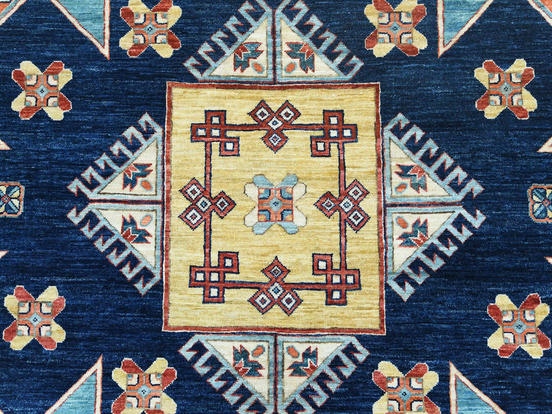 9'0" x 11'8" New Hand Knotted Blue Wool Rectangle Oriental Rug - MOA10285034