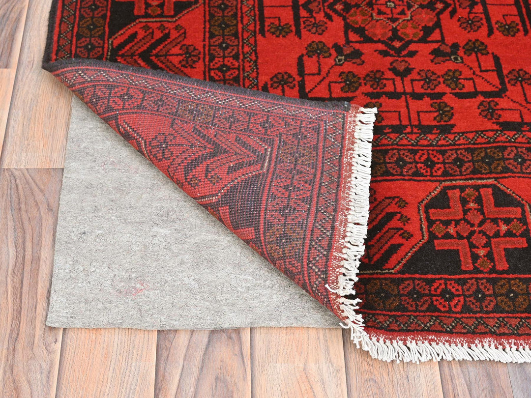 4'2" x 6'5" New Hand Knotted Red Wool Rectangle Oriental Rug - MOA10285108