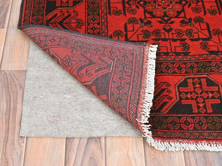 4'2" x 6'5" New Hand Knotted Red Wool Rectangle Oriental Rug - MOA10285108