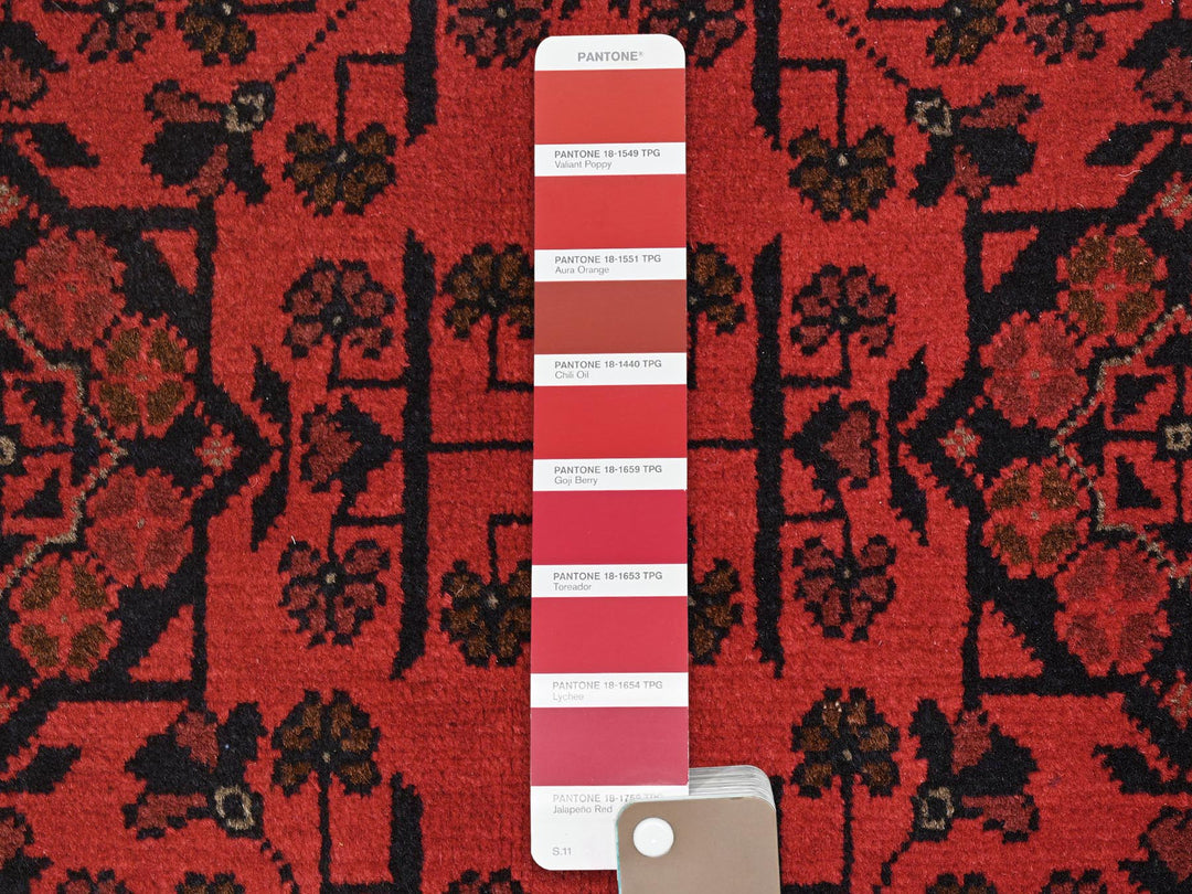4'2" x 6'5" New Hand Knotted Red Wool Rectangle Oriental Rug - MOA10285108