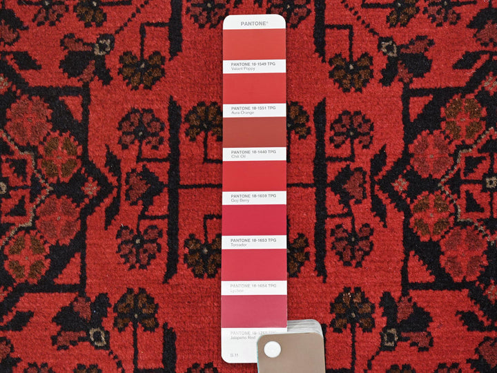 4'2" x 6'5" New Hand Knotted Red Wool Rectangle Oriental Rug - MOA10285108