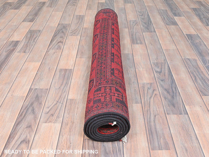 4'2" x 6'5" New Hand Knotted Red Wool Rectangle Oriental Rug - MOA10285108