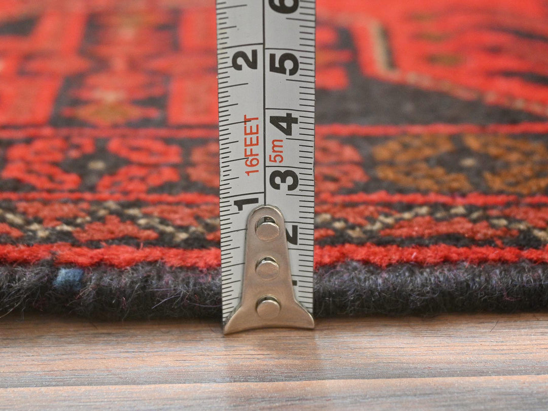 4'2" x 6'5" New Hand Knotted Red Wool Rectangle Oriental Rug - MOA10285108