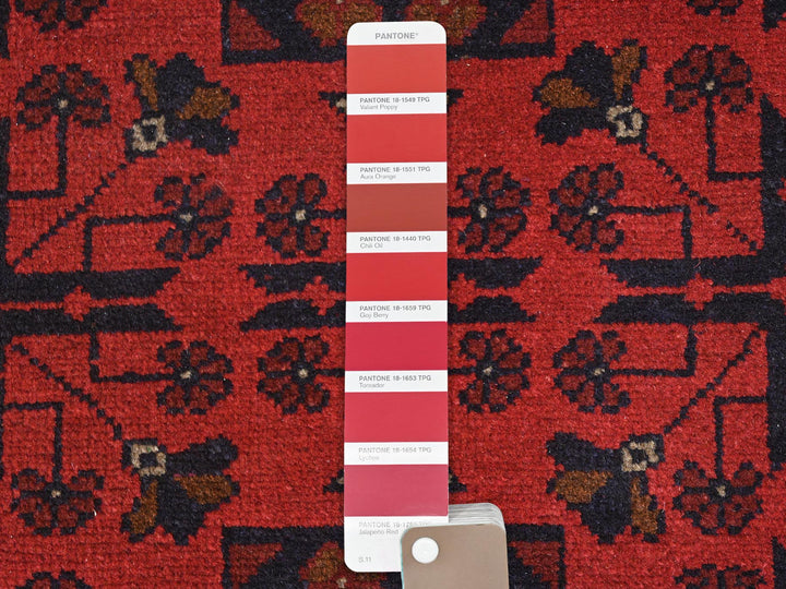 4'1" x 6'3" New Hand Knotted Red Wool Rectangle Oriental Rug - MOA10285110