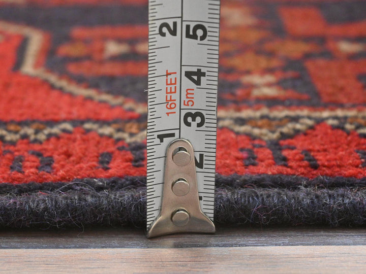 4'1" x 6'3" New Hand Knotted Red Wool Rectangle Oriental Rug - MOA10285110