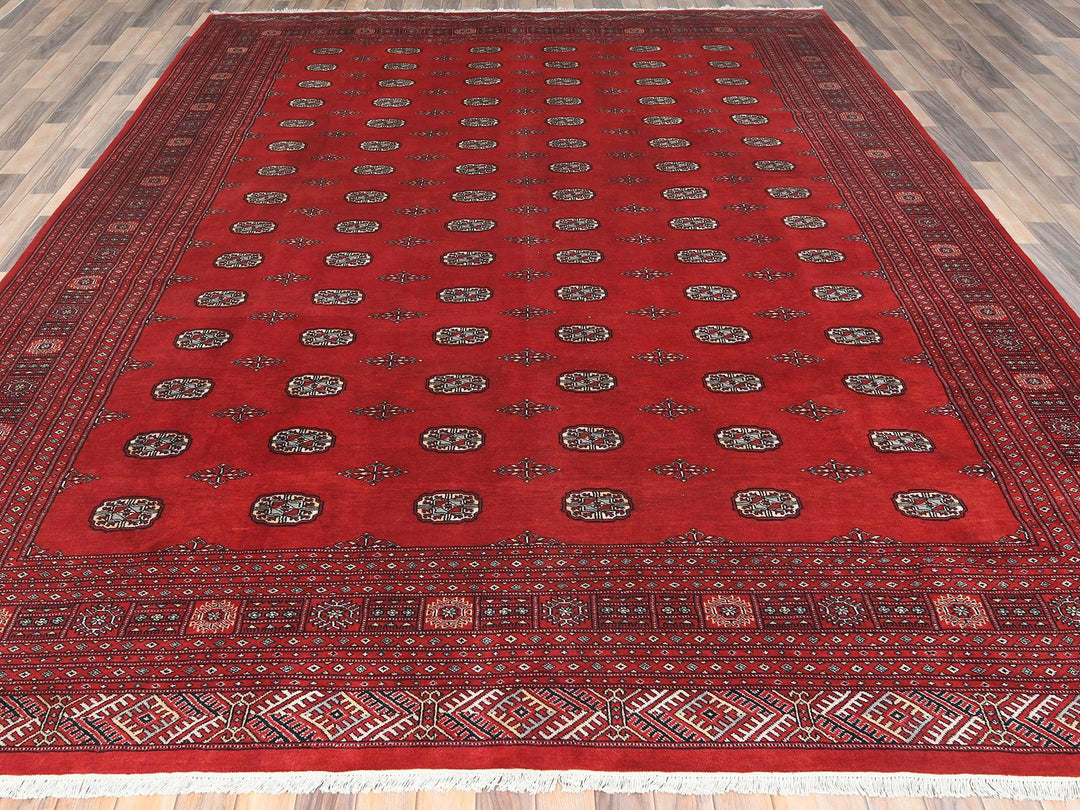 10'1" x 14'7" New Hand Knotted Red Wool Rectangle Oriental Rug - MOA10285202