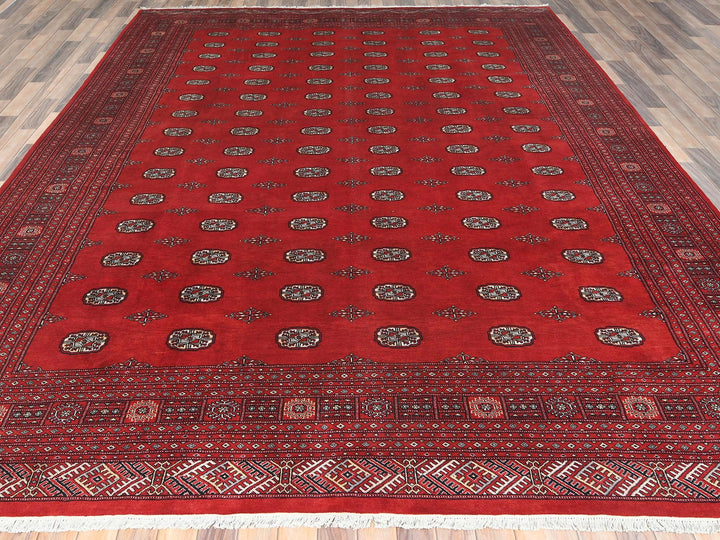 10'1" x 14'7" New Hand Knotted Red Wool Rectangle Oriental Rug - MOA10285202