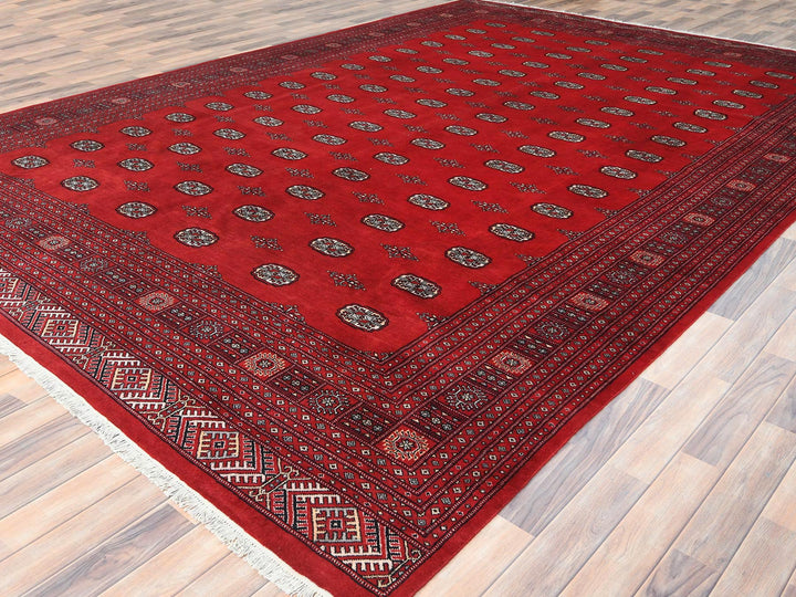 10'1" x 14'7" New Hand Knotted Red Wool Rectangle Oriental Rug - MOA10285202