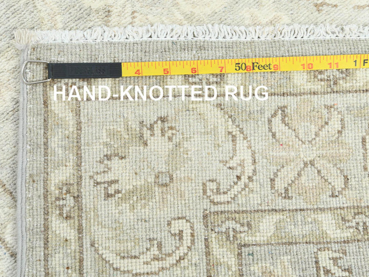 2'9" x 9'7" New Hand Knotted Ivory Wool Runner Oriental Rug - MOA10285213