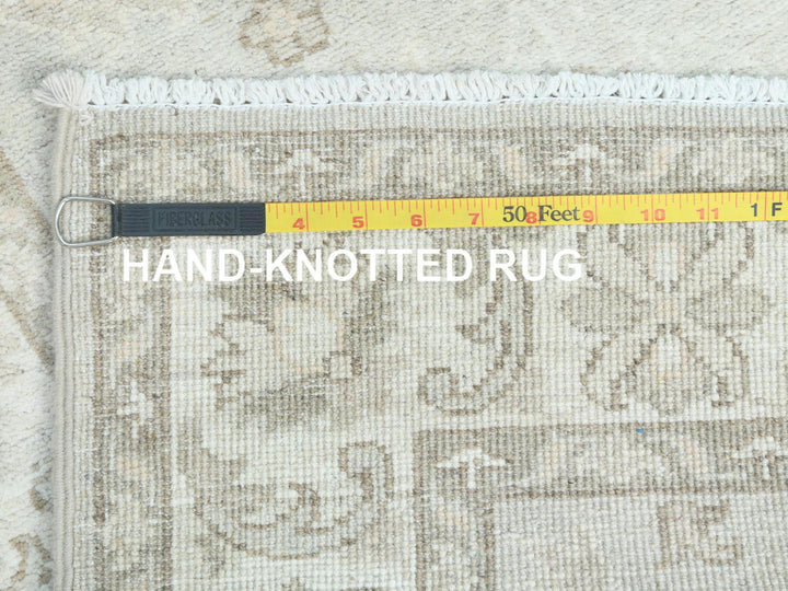 2'8" x 9'9" New Hand Knotted Ivory Wool Runner Oriental Rug - MOA10285215