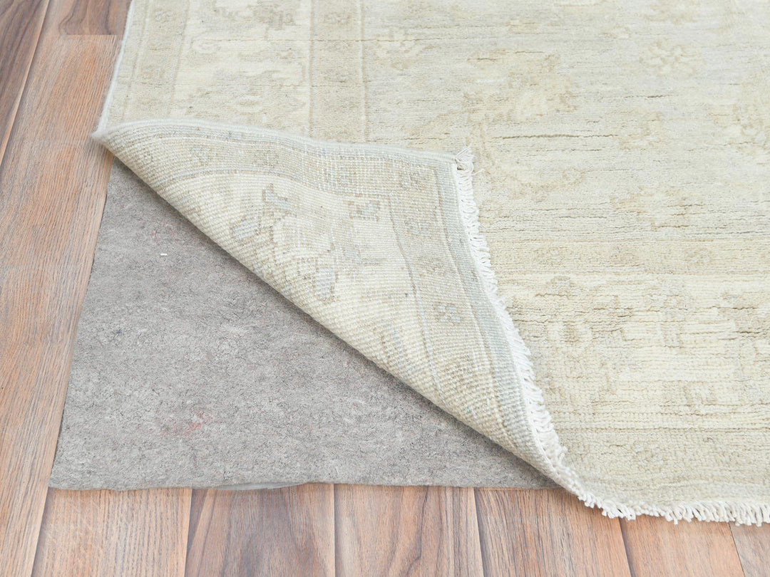 4'0" x 5'10" New Hand Knotted Ivory Wool Rectangle Oriental Rug - MOA10285216