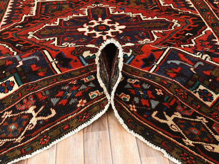 6'8" x 9'3" Vintage Hand Knotted Red Wool Rectangle Oriental Rug - MOA10285237