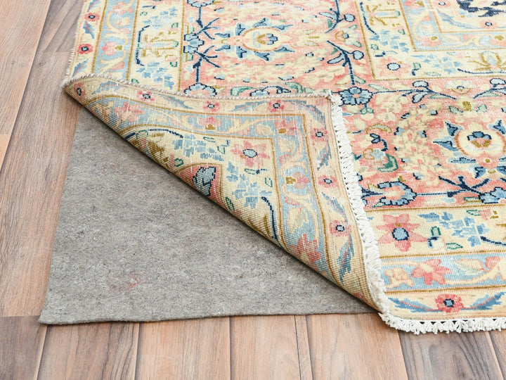 11'7" x 15'9" Vintage Hand Knotted Blue Wool Rectangle Oriental Rug - MOA10285272