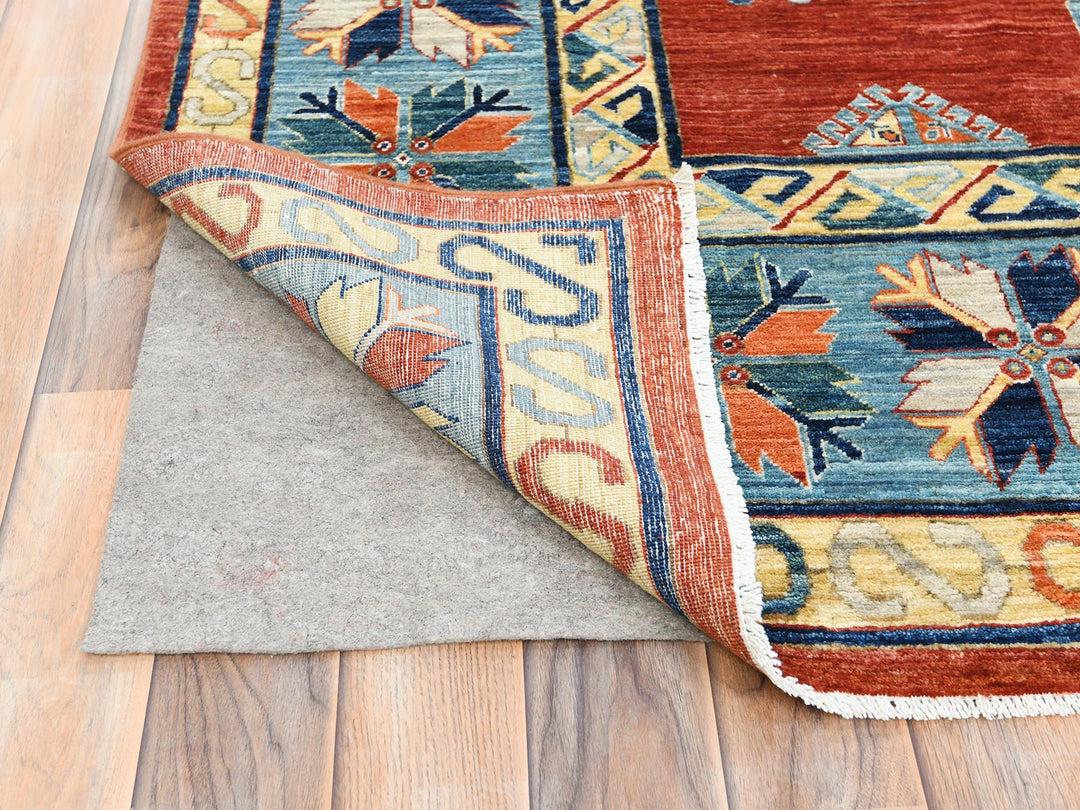 9'0" x 12'2" New Hand Knotted Red Wool Rectangle Oriental Rug - MOA10285299