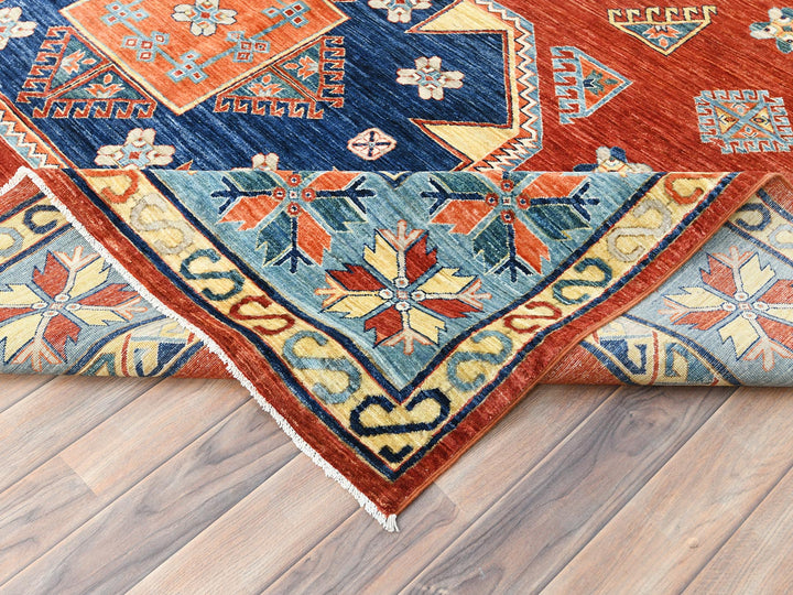 9'0" x 12'2" New Hand Knotted Red Wool Rectangle Oriental Rug - MOA10285299
