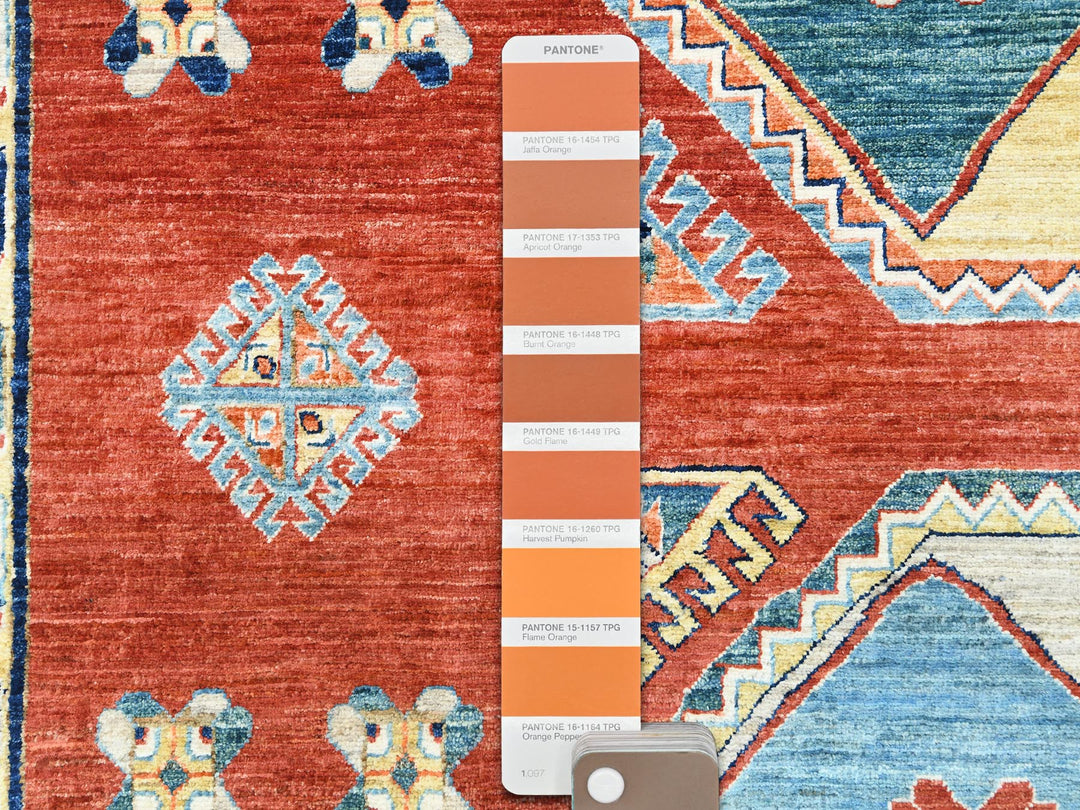 9'0" x 12'2" New Hand Knotted Red Wool Rectangle Oriental Rug - MOA10285299