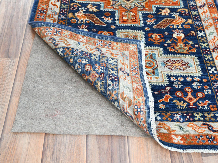2'1" x 5'10" New Hand Knotted Blue Wool Runner Oriental Rug - MOA10285306
