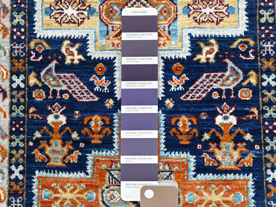 2'1" x 5'10" New Hand Knotted Blue Wool Runner Oriental Rug - MOA10285306