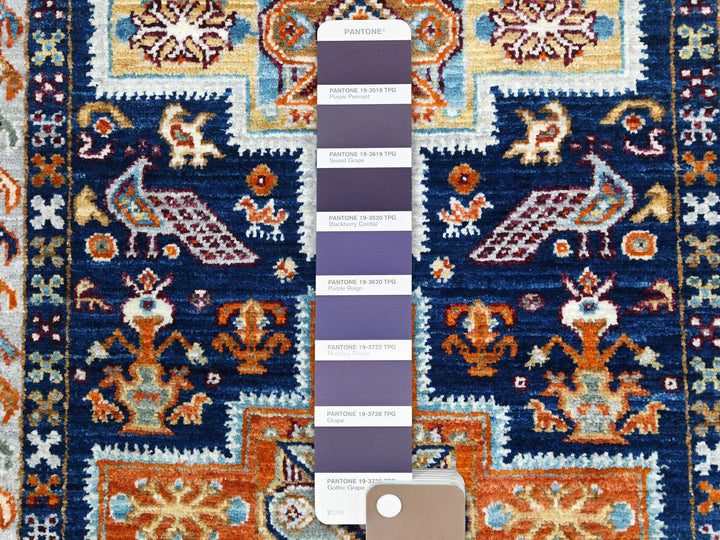 2'1" x 5'10" New Hand Knotted Blue Wool Runner Oriental Rug - MOA10285306