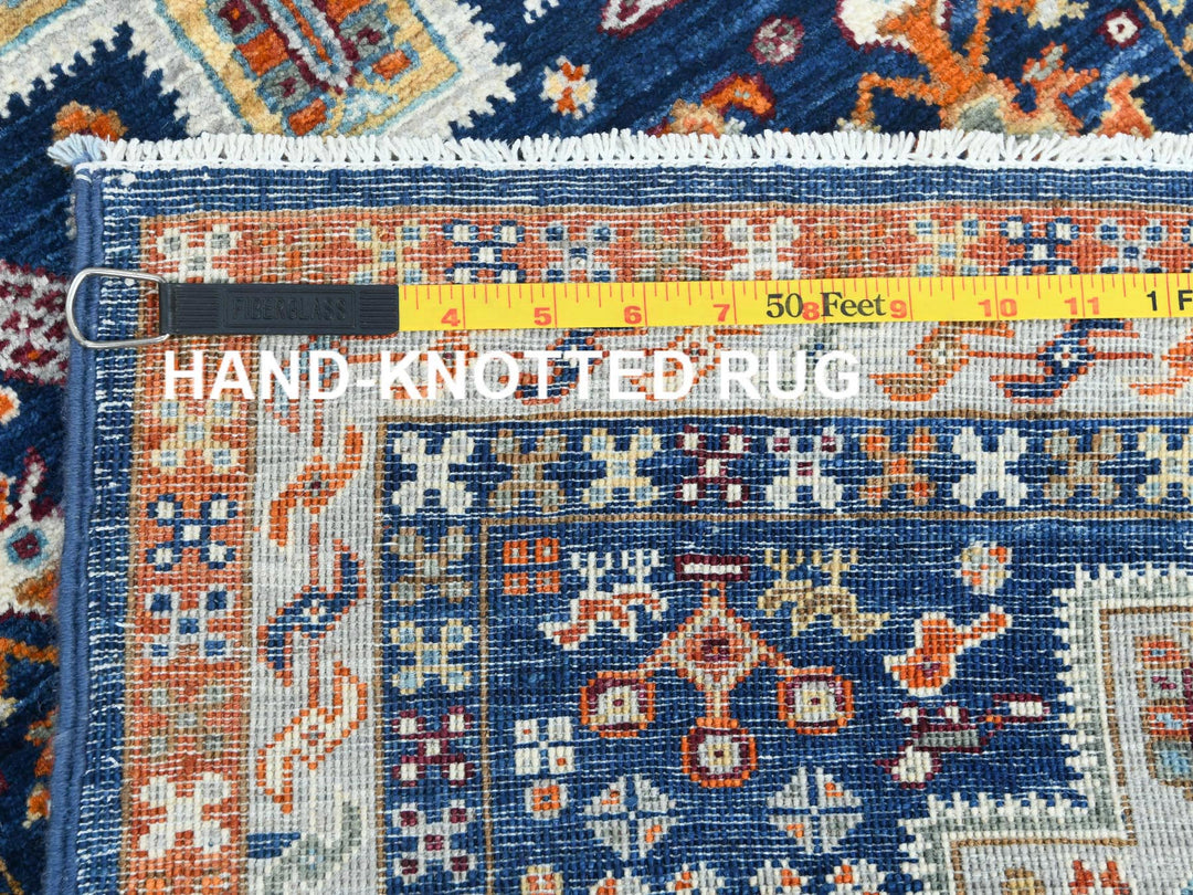 2'1" x 5'10" New Hand Knotted Blue Wool Runner Oriental Rug - MOA10285306