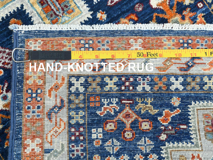 2'1" x 5'10" New Hand Knotted Blue Wool Runner Oriental Rug - MOA10285306