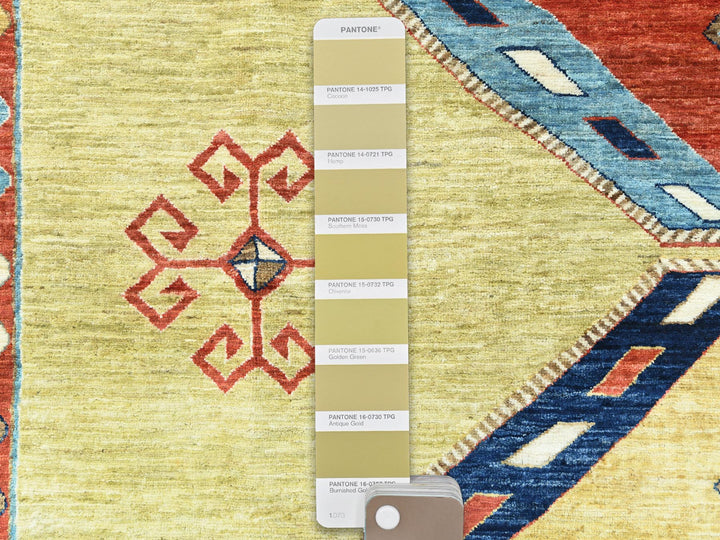 9'0" x 11'7" New Hand Knotted Green Wool Rectangle Oriental Rug - MOA10285309
