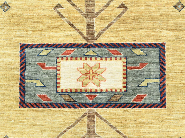 9'0" x 11'7" New Hand Knotted Green Wool Rectangle Oriental Rug - MOA10285309