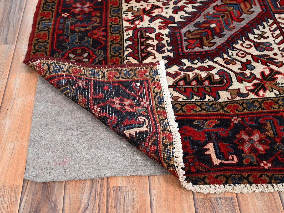 8'0" x 10'8" Vintage Hand Knotted Red Wool Rectangle Oriental Rug - MOA10285313