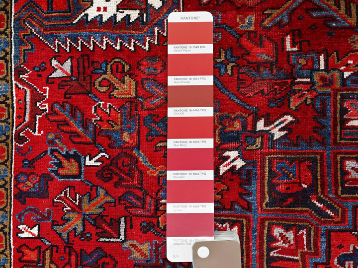 8'0" x 10'8" Vintage Hand Knotted Red Wool Rectangle Oriental Rug - MOA10285313