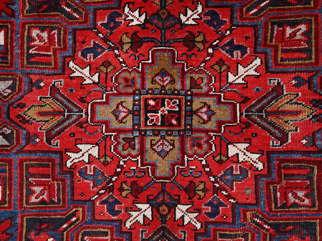 8'0" x 10'8" Vintage Hand Knotted Red Wool Rectangle Oriental Rug - MOA10285313