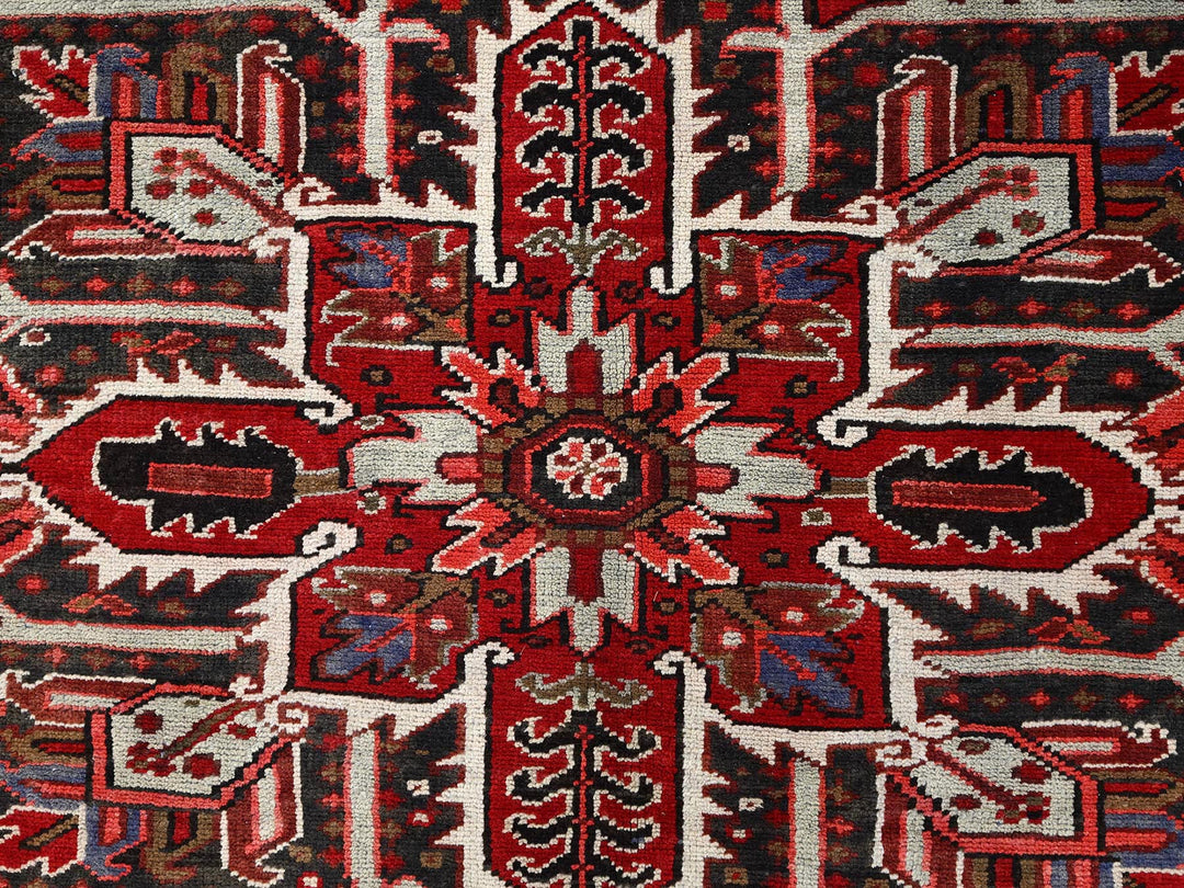 7'9" x 10'10" Vintage Hand Knotted Red Wool Rectangle Oriental Rug - MOA10285339