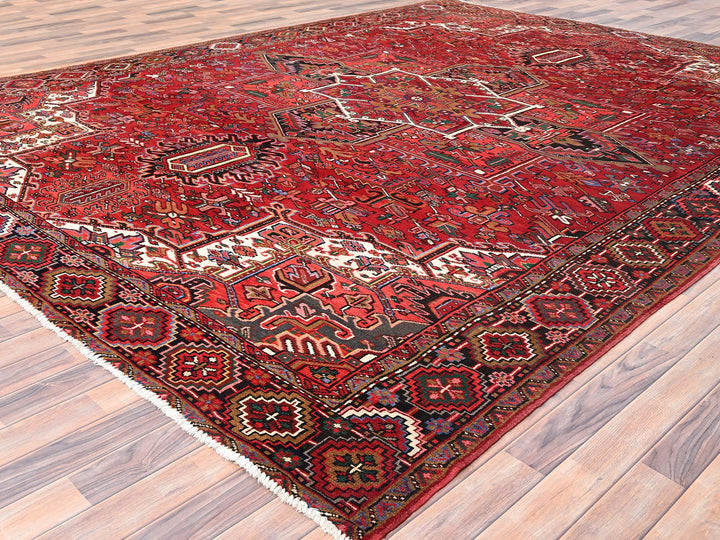 10'1" x 12'9" Vintage Hand Knotted Red Wool Rectangle Oriental Rug - MOA10285382