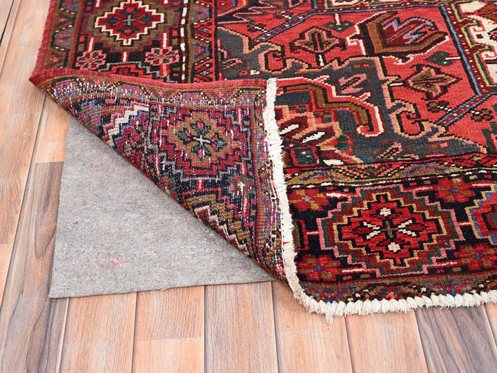 10'1" x 12'9" Vintage Hand Knotted Red Wool Rectangle Oriental Rug - MOA10285382