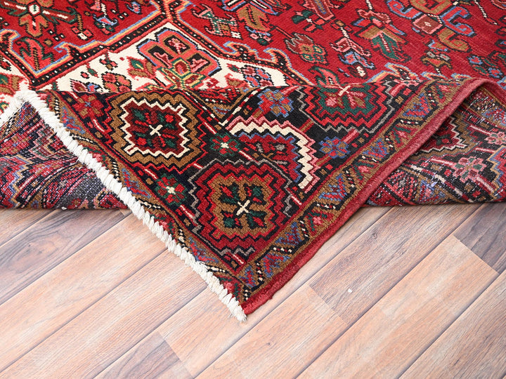 10'1" x 12'9" Vintage Hand Knotted Red Wool Rectangle Oriental Rug - MOA10285382