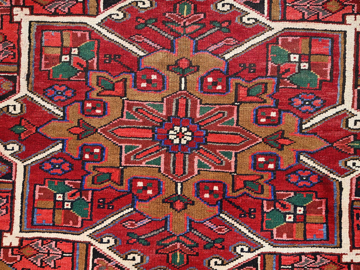 10'1" x 12'9" Vintage Hand Knotted Red Wool Rectangle Oriental Rug - MOA10285382