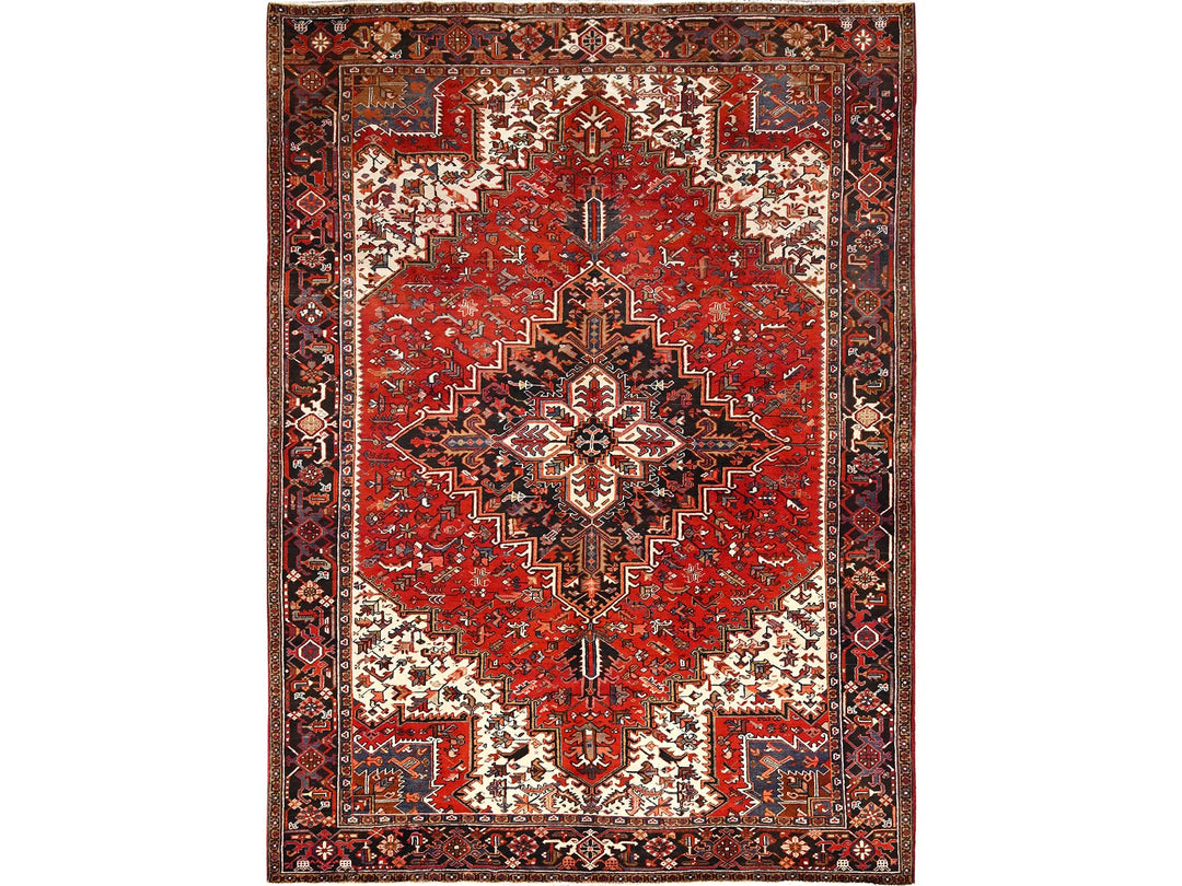 8'3" x 10'10" Vintage Hand Knotted Red Wool Rectangle Oriental Rug - MOA10285385
