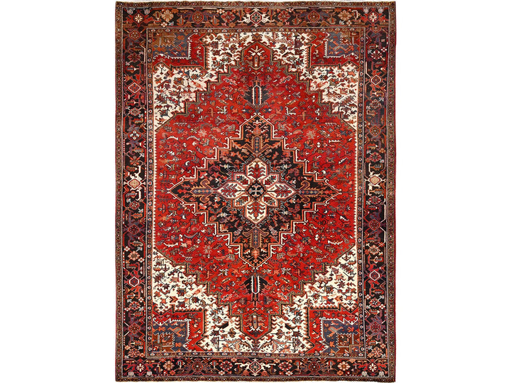 8'3" x 10'10" Vintage Hand Knotted Red Wool Rectangle Oriental Rug - MOA10285385