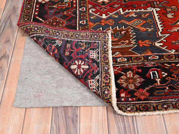 8'3" x 10'10" Vintage Hand Knotted Red Wool Rectangle Oriental Rug - MOA10285385
