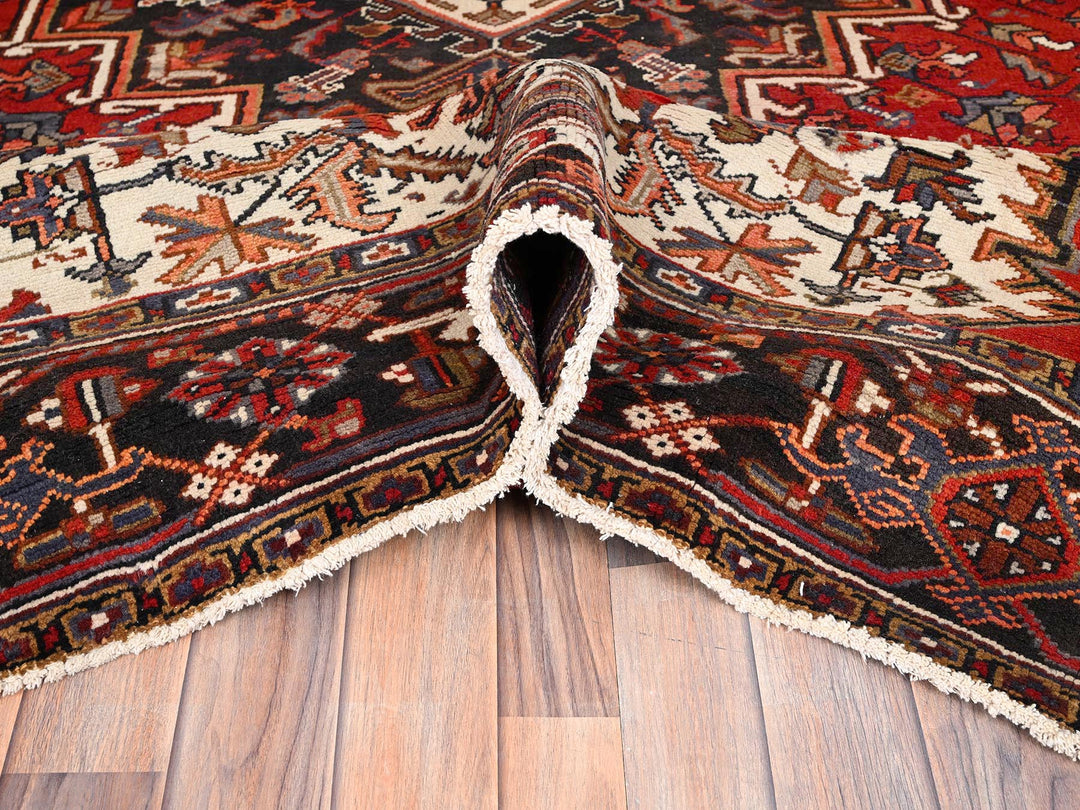8'3" x 10'10" Vintage Hand Knotted Red Wool Rectangle Oriental Rug - MOA10285385