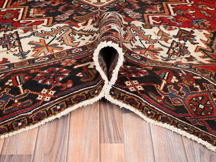 8'3" x 10'10" Vintage Hand Knotted Red Wool Rectangle Oriental Rug - MOA10285385